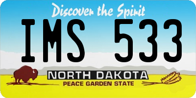 ND license plate IMS533
