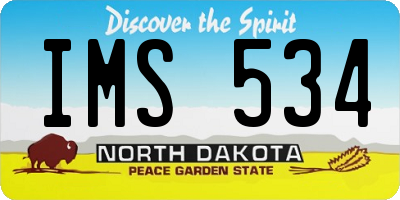 ND license plate IMS534