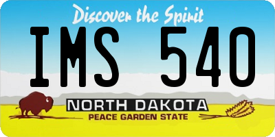 ND license plate IMS540