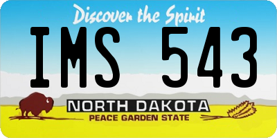 ND license plate IMS543