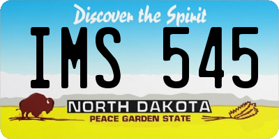 ND license plate IMS545