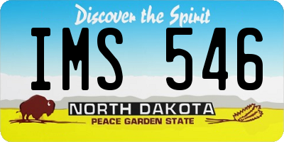 ND license plate IMS546
