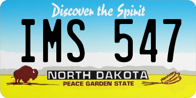 ND license plate IMS547