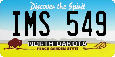 ND license plate IMS549