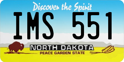 ND license plate IMS551