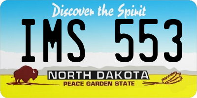 ND license plate IMS553