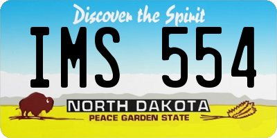 ND license plate IMS554