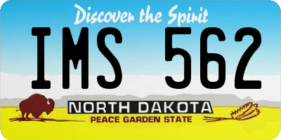 ND license plate IMS562