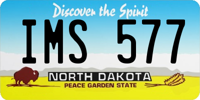 ND license plate IMS577