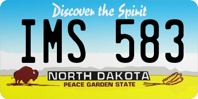 ND license plate IMS583