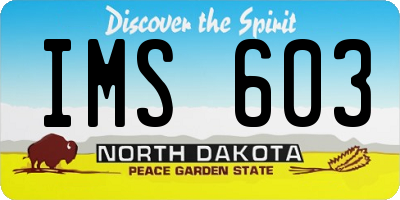 ND license plate IMS603