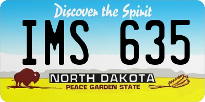 ND license plate IMS635