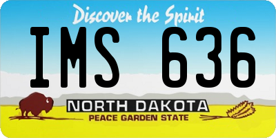 ND license plate IMS636