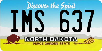 ND license plate IMS637