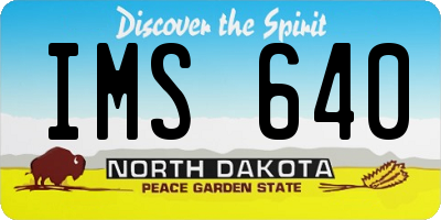 ND license plate IMS640