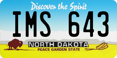 ND license plate IMS643