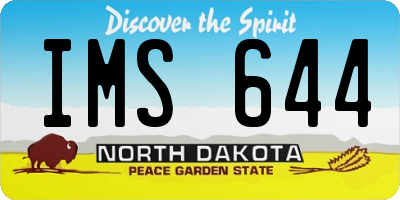 ND license plate IMS644