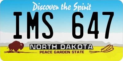 ND license plate IMS647