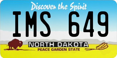 ND license plate IMS649