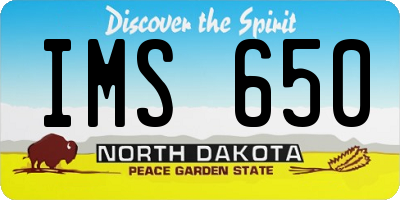 ND license plate IMS650