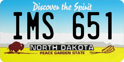 ND license plate IMS651