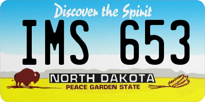 ND license plate IMS653