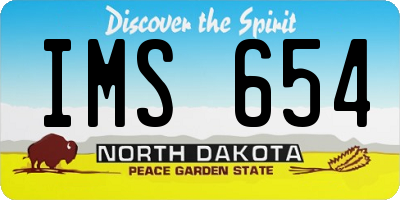 ND license plate IMS654