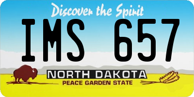 ND license plate IMS657
