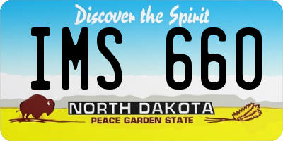 ND license plate IMS660