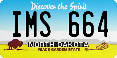 ND license plate IMS664