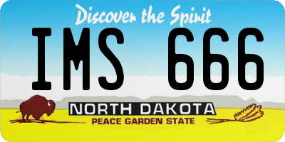 ND license plate IMS666