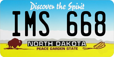ND license plate IMS668