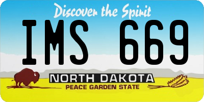 ND license plate IMS669