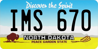 ND license plate IMS670