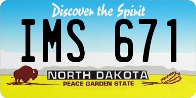 ND license plate IMS671