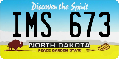 ND license plate IMS673