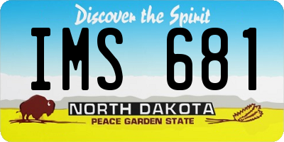 ND license plate IMS681
