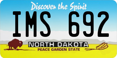 ND license plate IMS692