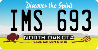 ND license plate IMS693