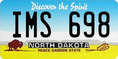 ND license plate IMS698