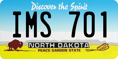 ND license plate IMS701