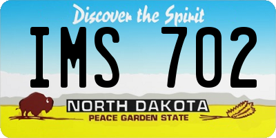 ND license plate IMS702