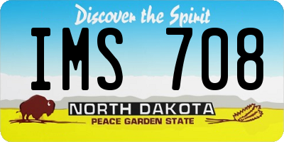 ND license plate IMS708