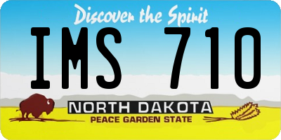 ND license plate IMS710