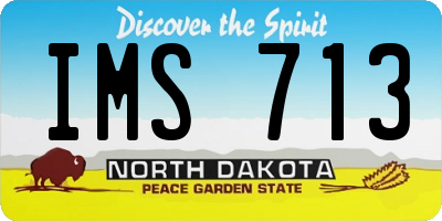 ND license plate IMS713