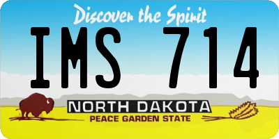 ND license plate IMS714