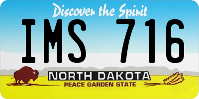 ND license plate IMS716