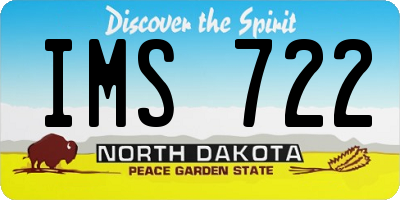 ND license plate IMS722