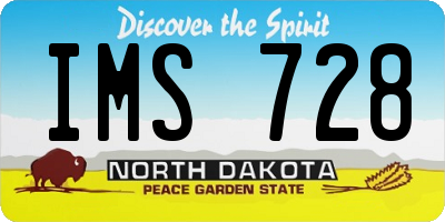 ND license plate IMS728