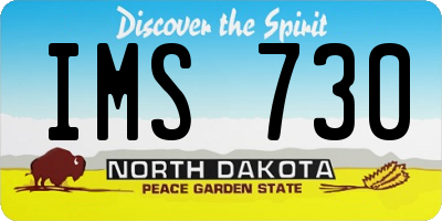 ND license plate IMS730